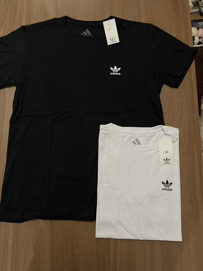 Kit 2 Camisetas Adidas Originais – Preta + Branca